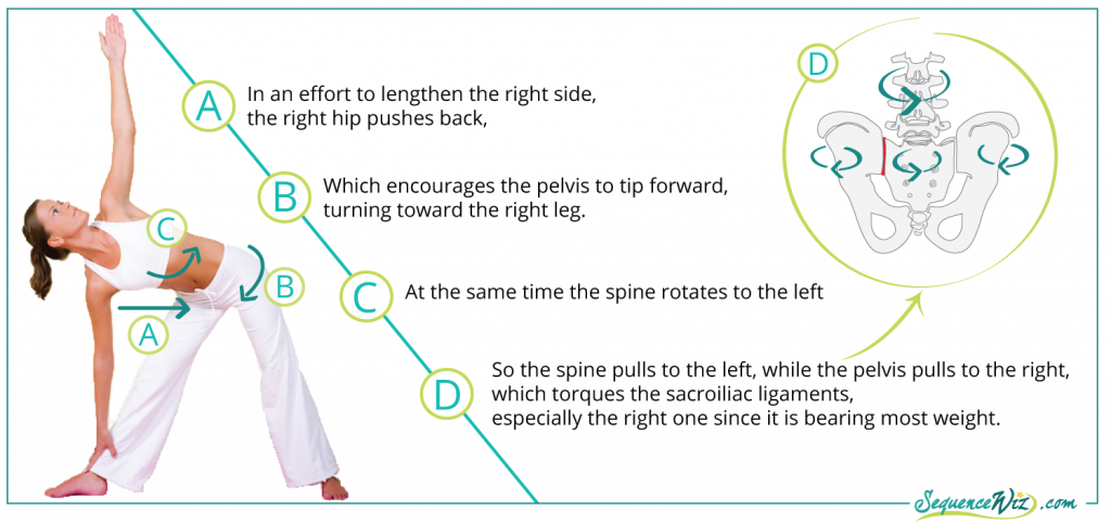 Sacrum Stress in Utthita Trikonasana