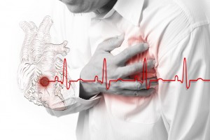 Heart Attack and heart beats cardiogram background