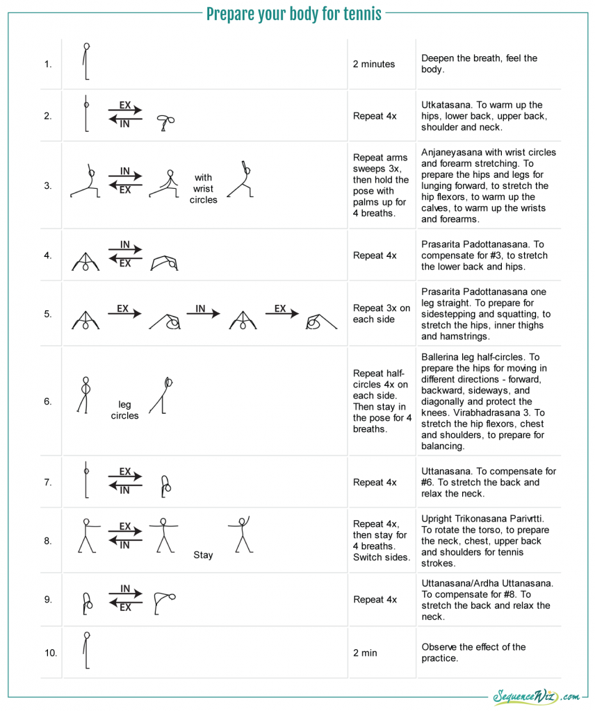 Yoga for tennis practice