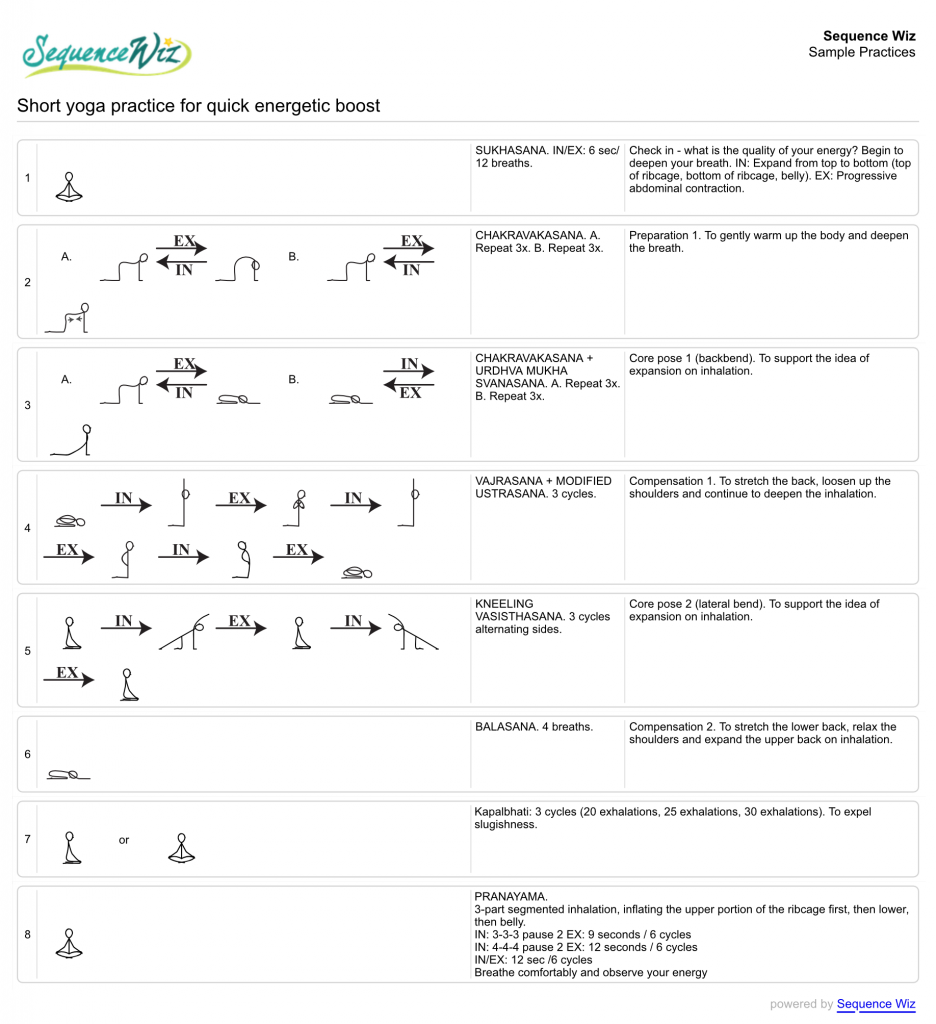 Short yoga practice for energetic boost