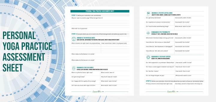 Home yoga practice assessment sheet